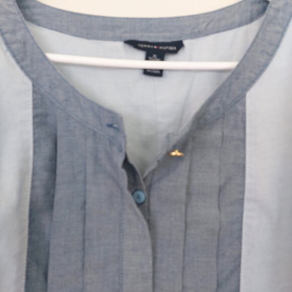 Tommy Hilfiger Tank Top Womens XL Blue and Chambray 100% Cotton Summer Classic - Picture 3 of 7